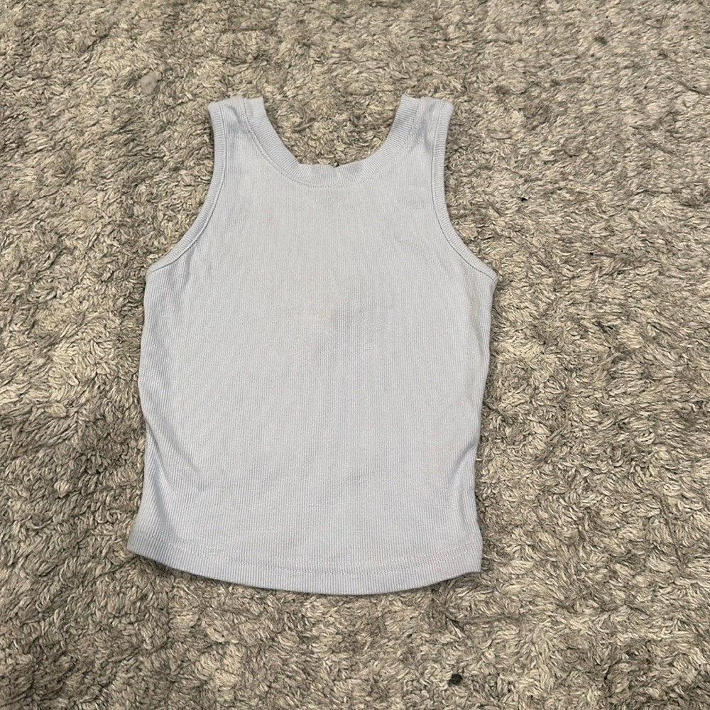 Cute light blue cropped tank top